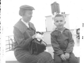 1956 Nov. Ruth and Davy on ship.jpg
